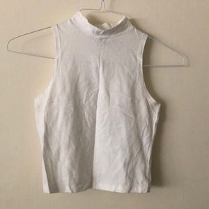 White high neck sleeveless top